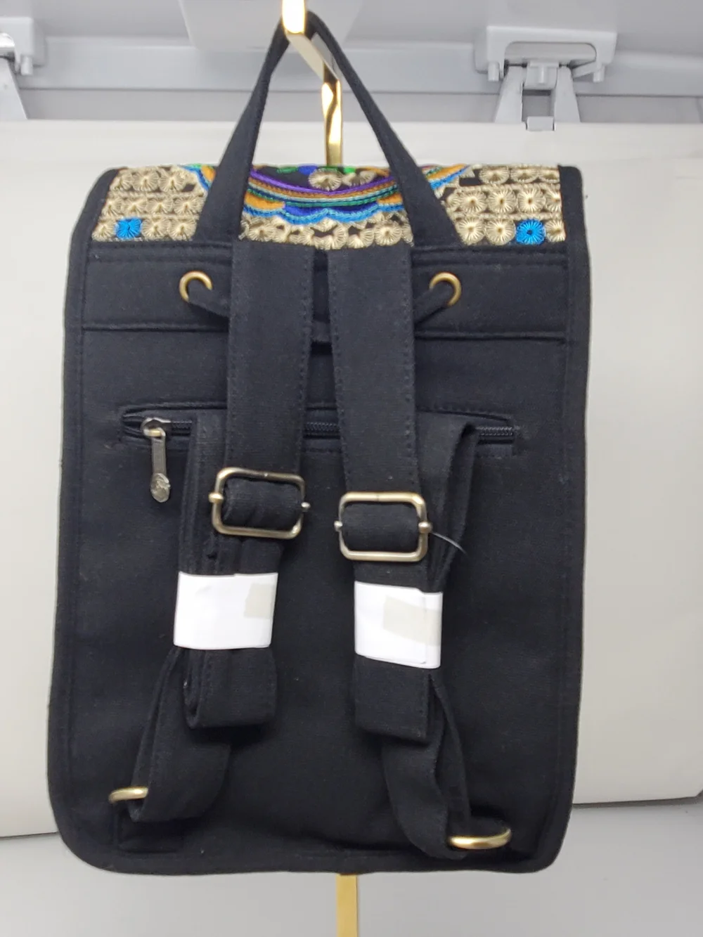 Embroidered Floral Mini Backpack - Blue Multicolor